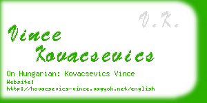 vince kovacsevics business card